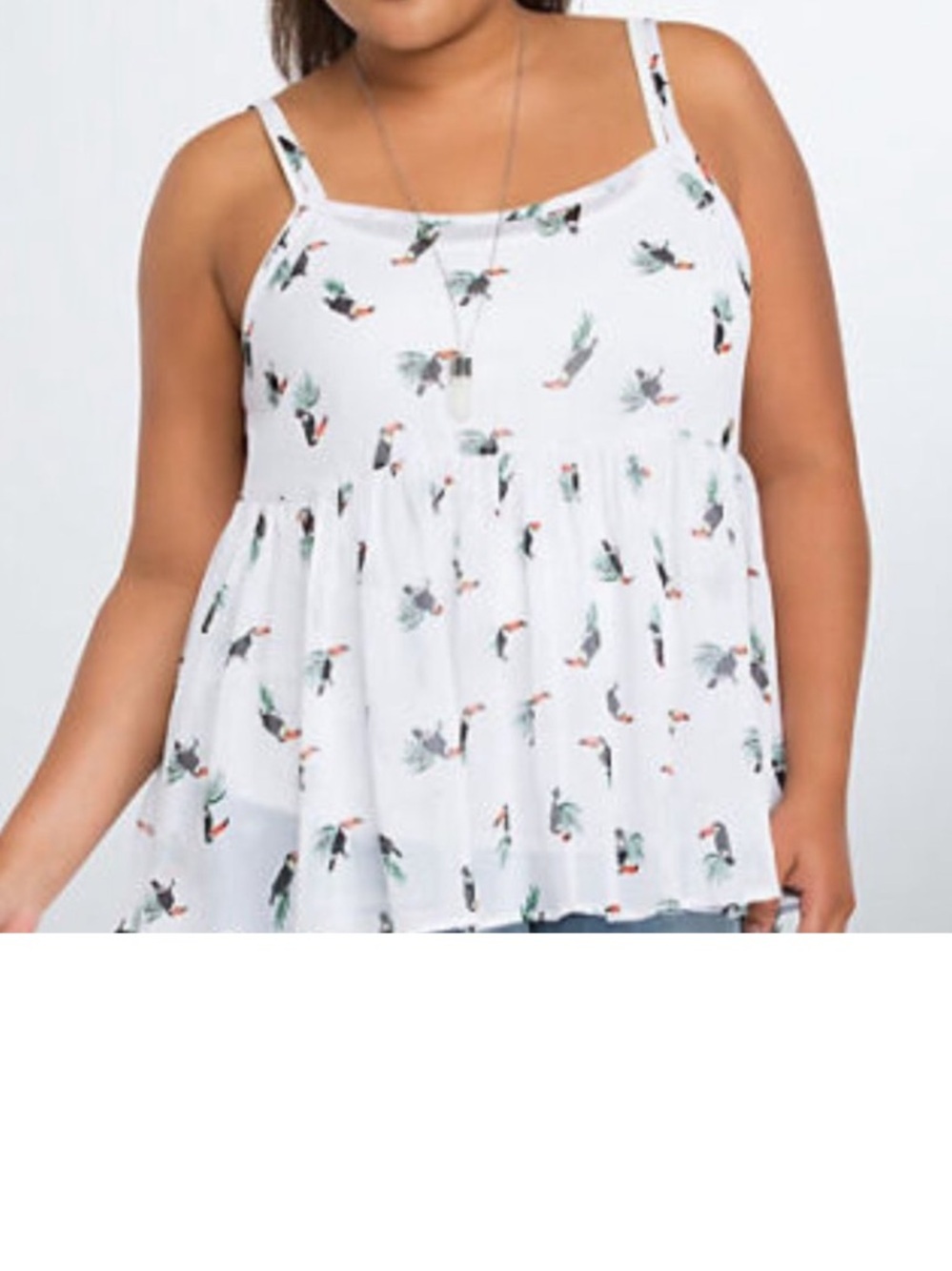 torrid White Floral Print Peplum Camisole